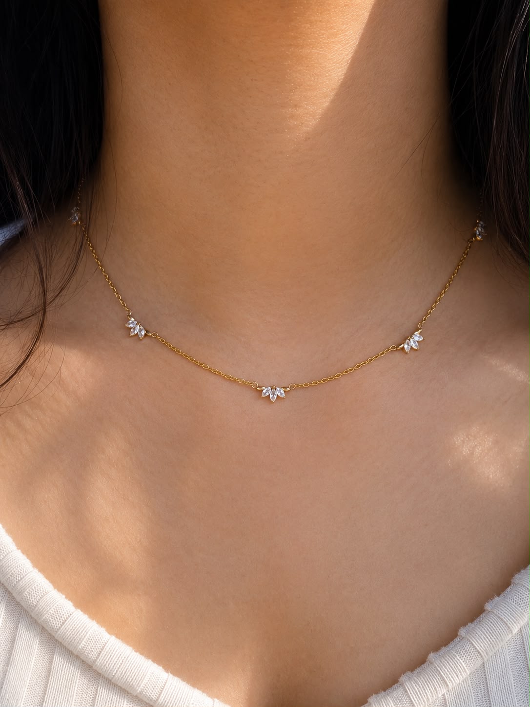 Crystal Leaf Necklace