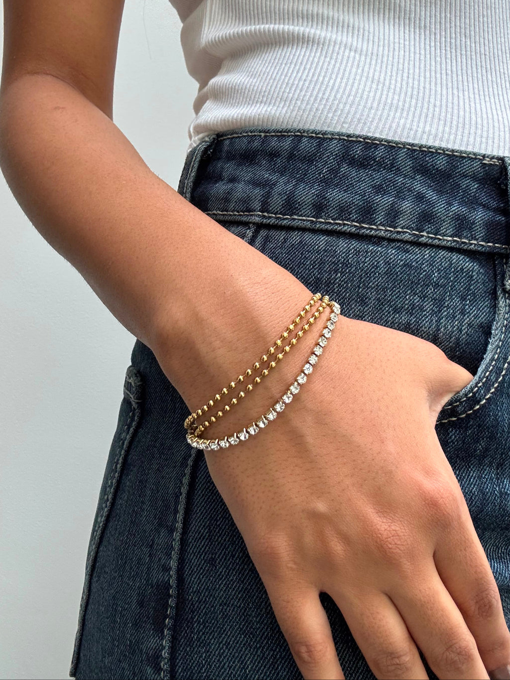 Prism Link Layered Bracelet