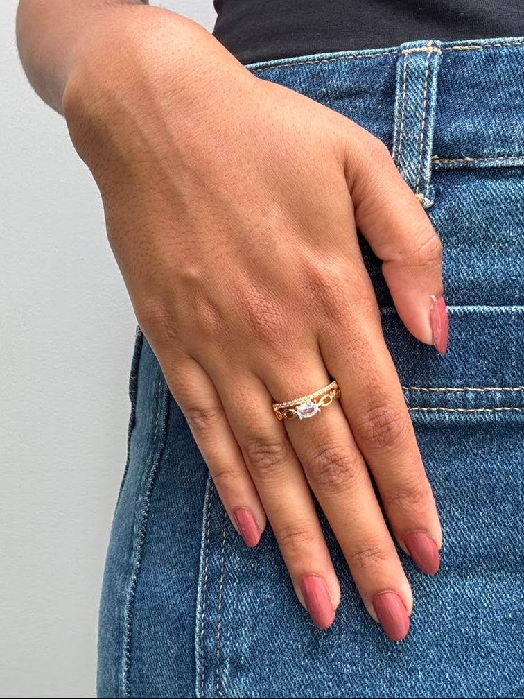 Lucent Solitaire Adjustable Ring