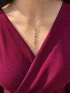 Multi-Gem Drop Necklace