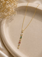 Multi-Gem Drop Necklace