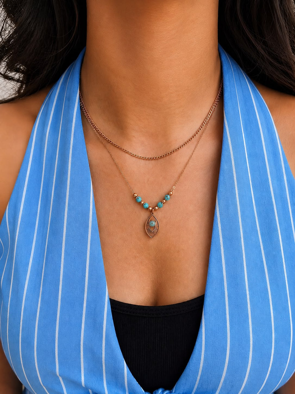 Aurelia Leaf Rosegold Necklace