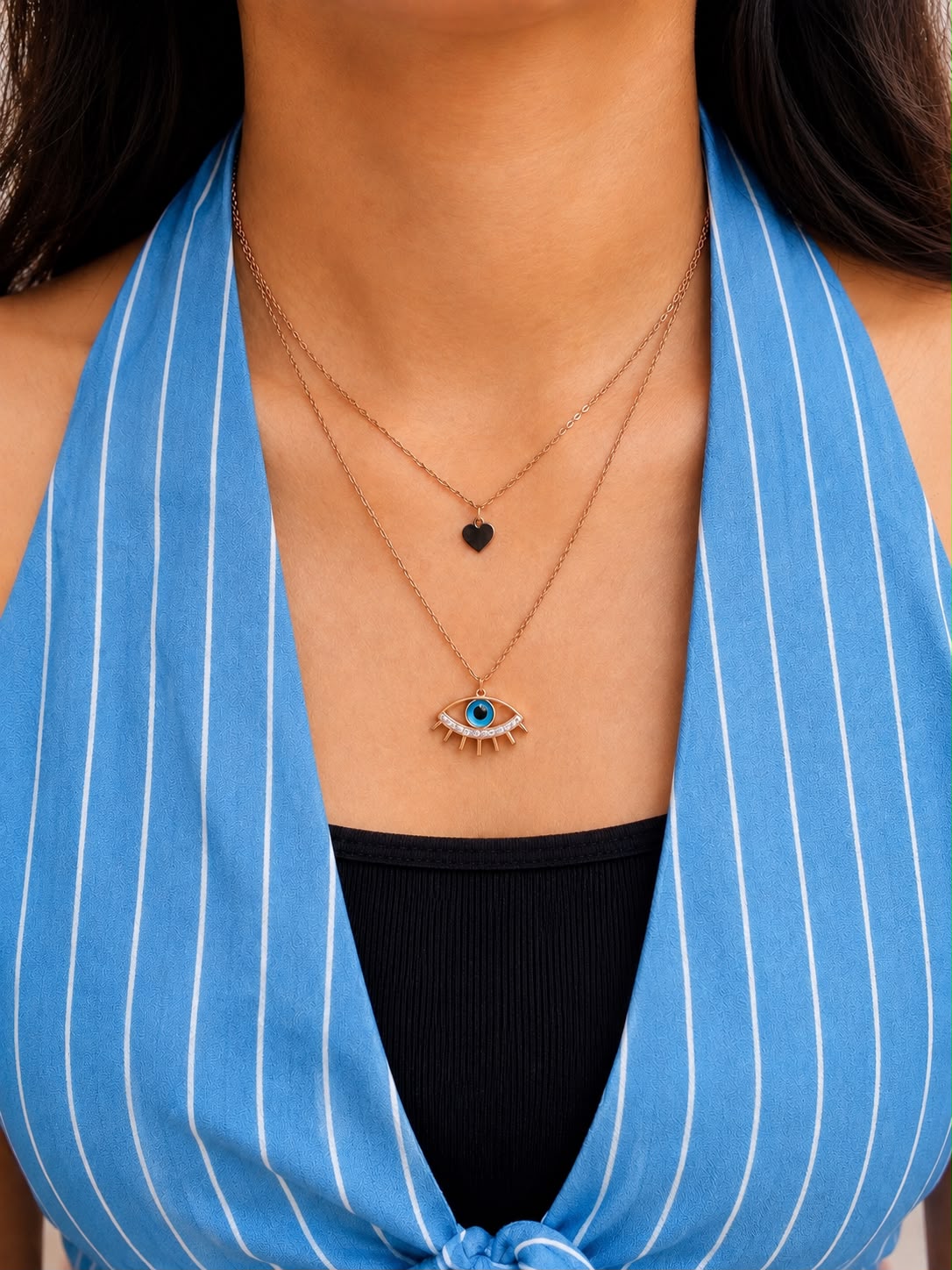 Celeste Nazar Layered Rosegold Necklace