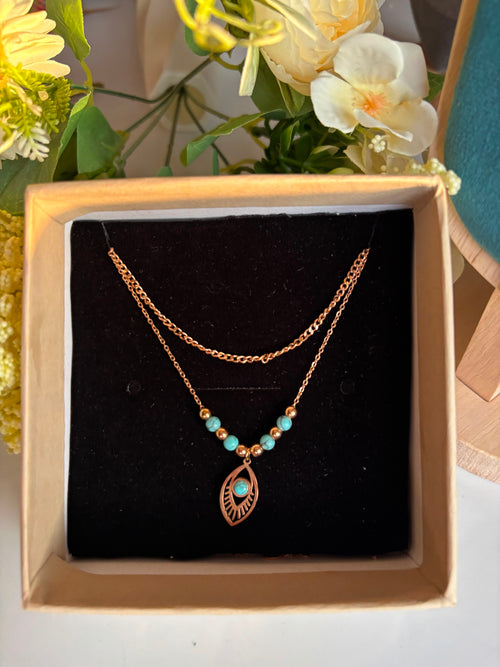 Aurelia Leaf Rosegold Necklace